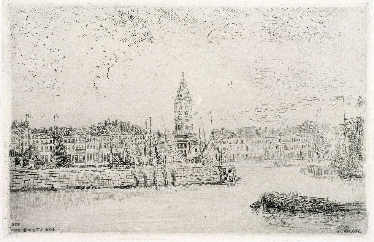 Pohled na Ostende z východu od James Ensor
