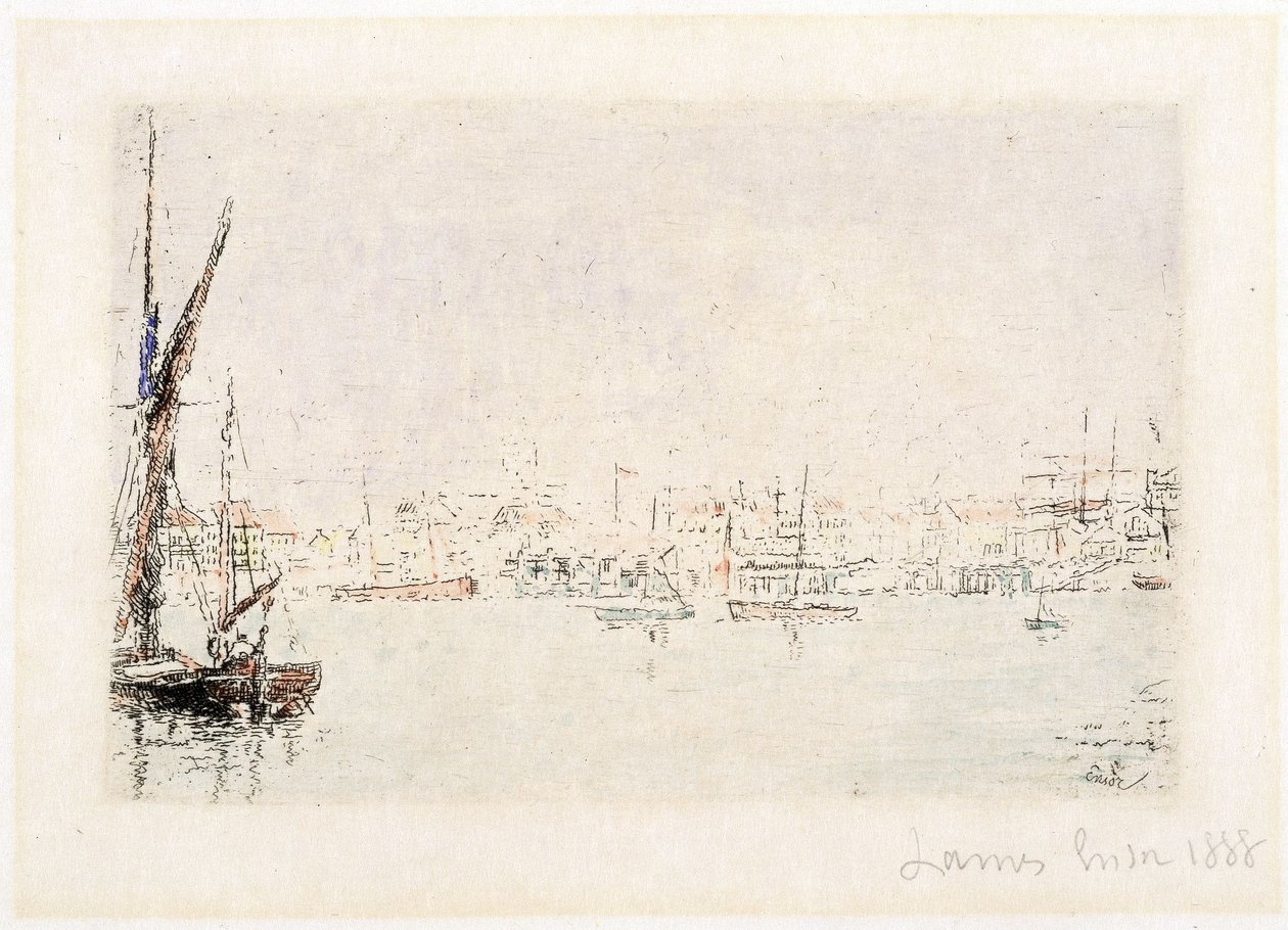 Pohled na přístav v Ostende od James Ensor