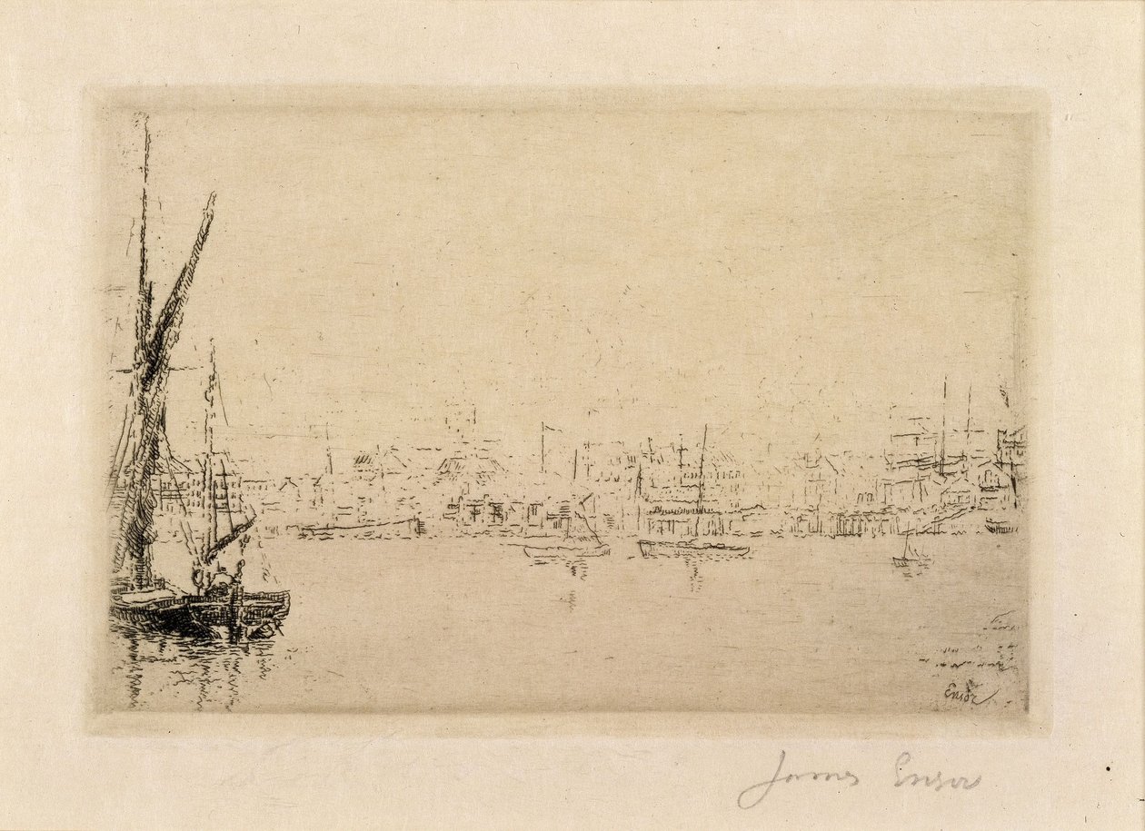 Pohled na přístav v Ostende od James Ensor