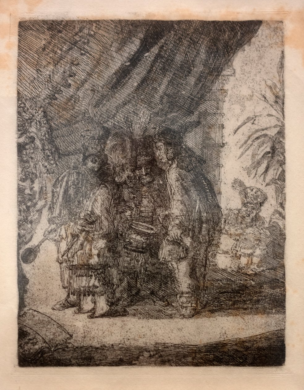 Iston, Pouffamatus, Cracozie a Transmouffe, slavní perští lékaři, zkoumající Dariovu stoličku po bitvě u Arabely od James Ensor