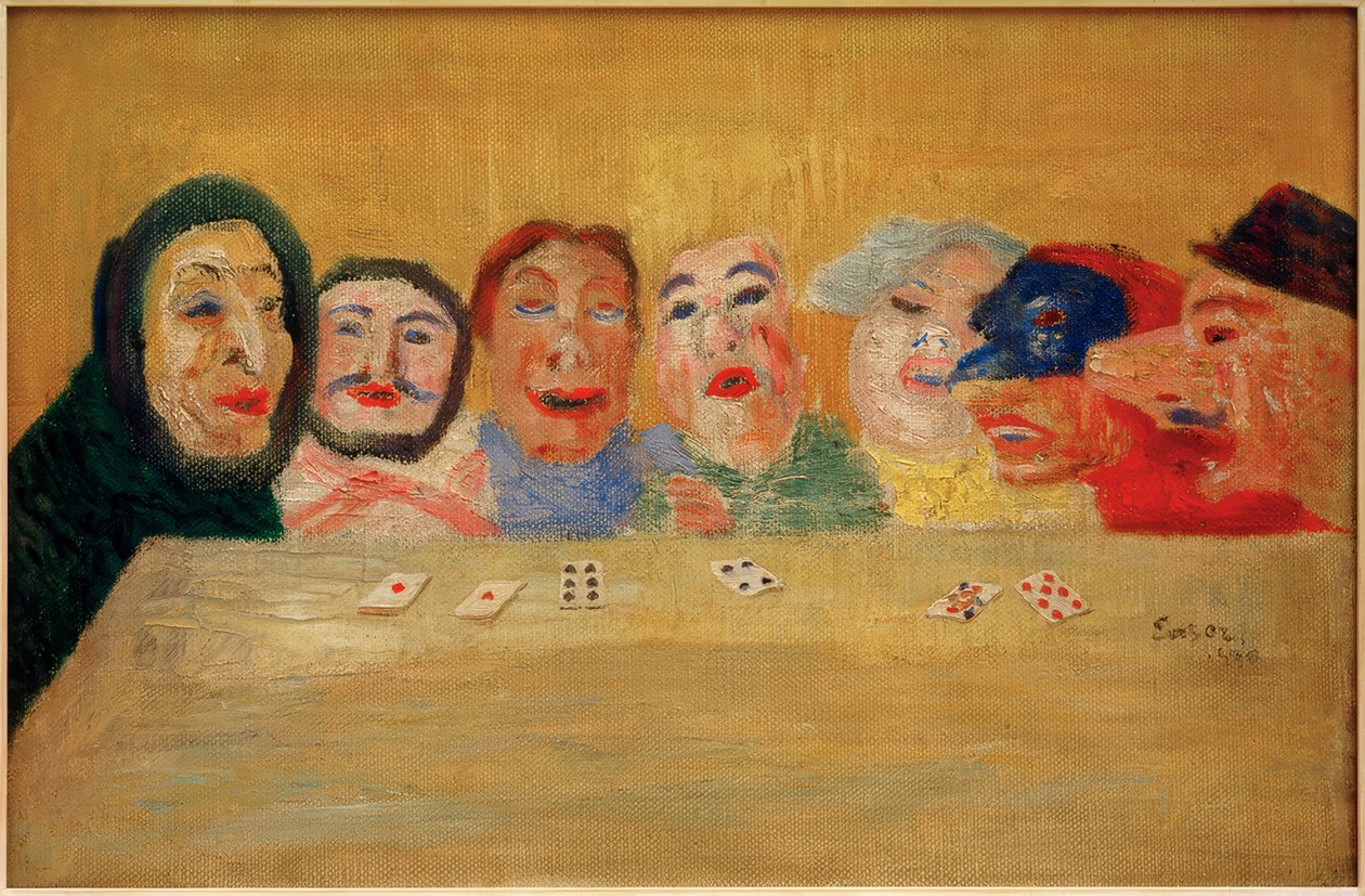 Karetní hrací masky od James Sidney Ensor