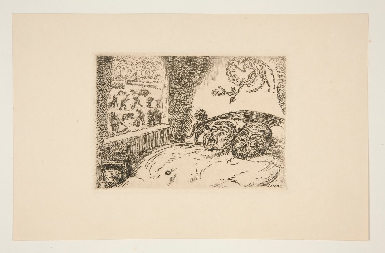La paresse (Sloth), z portfolia Les p?ch?s capitaux (Smrtelné hříchy) od James Ensor