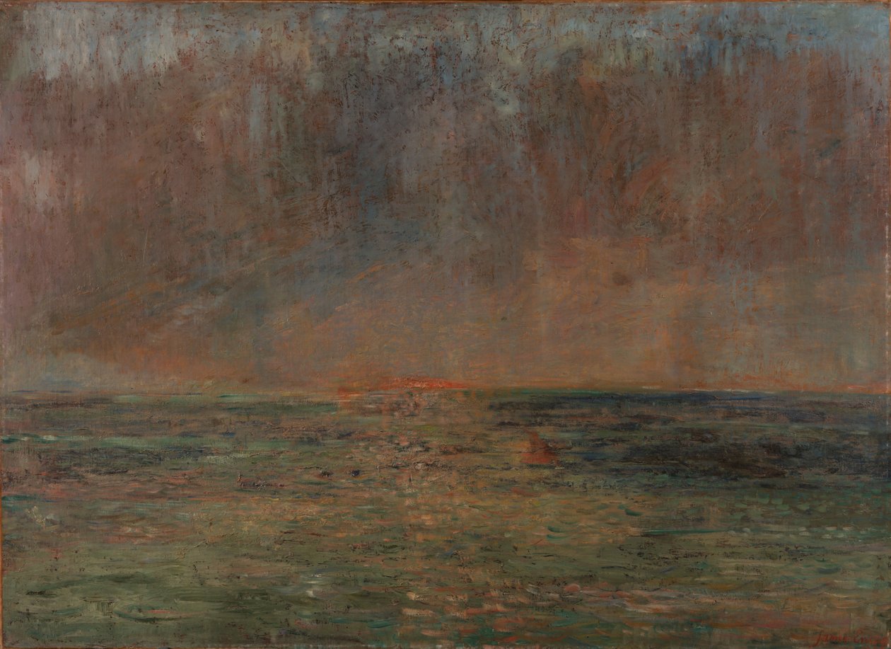 Rozsáhlý mořský výjev – Západ slunce od James Ensor