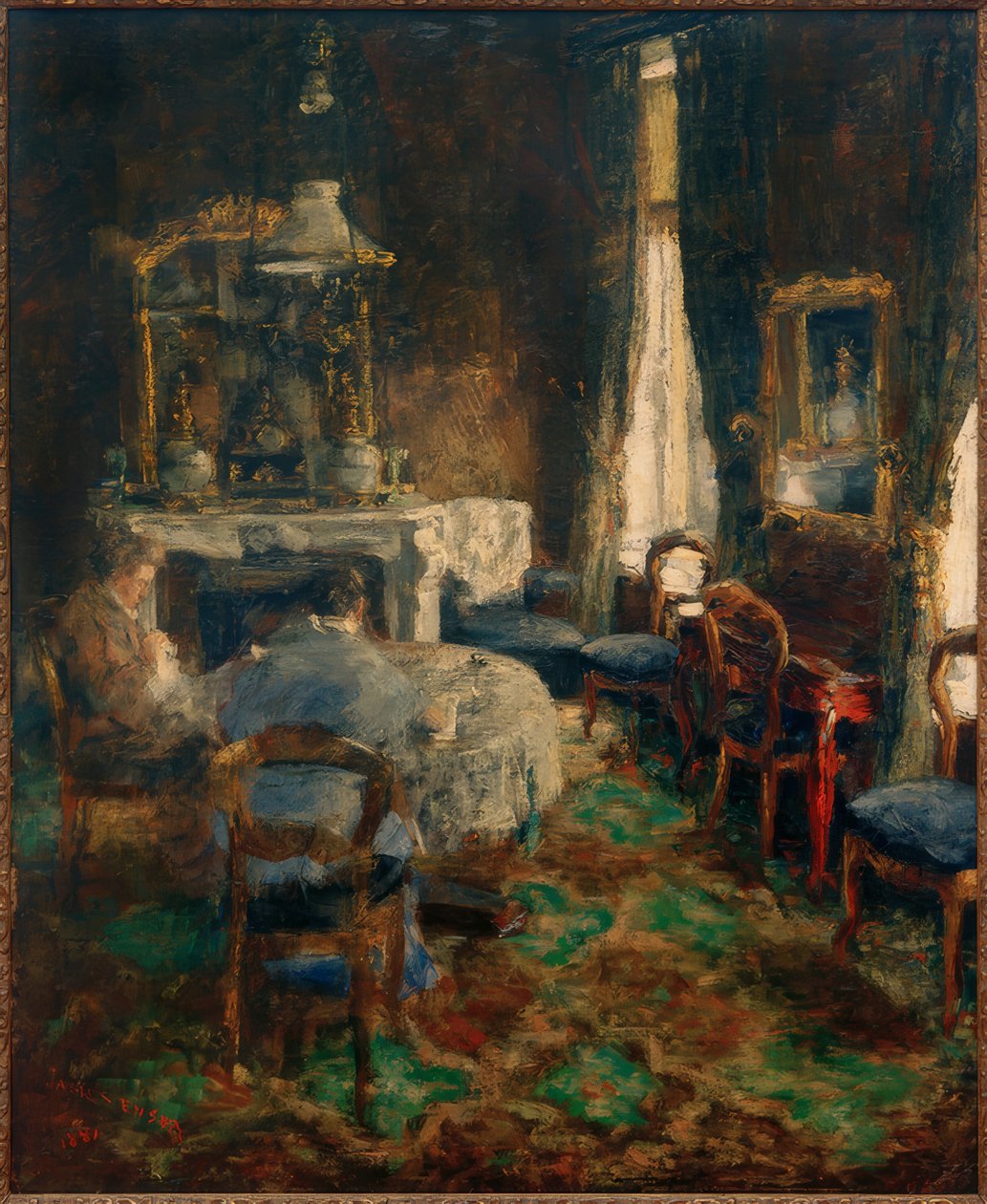 Buržoazní salon od James Sidney Ensor