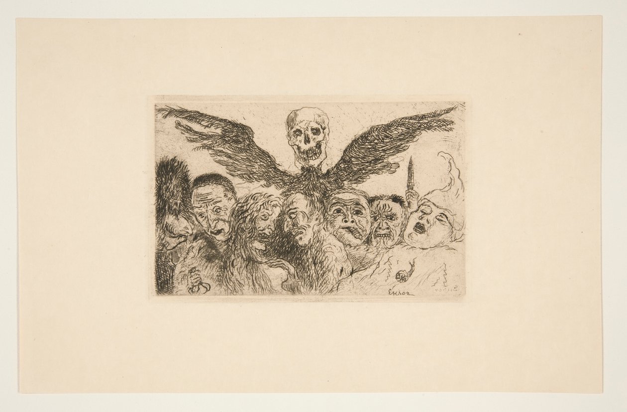 Les septs p?ch?s capitaux domin?s par la mort (Sedm smrtelných hříchů ovládaných smrtí), z portfolia Les p?ch?s capitaux (Smrtelné hříchy) od James Ensor