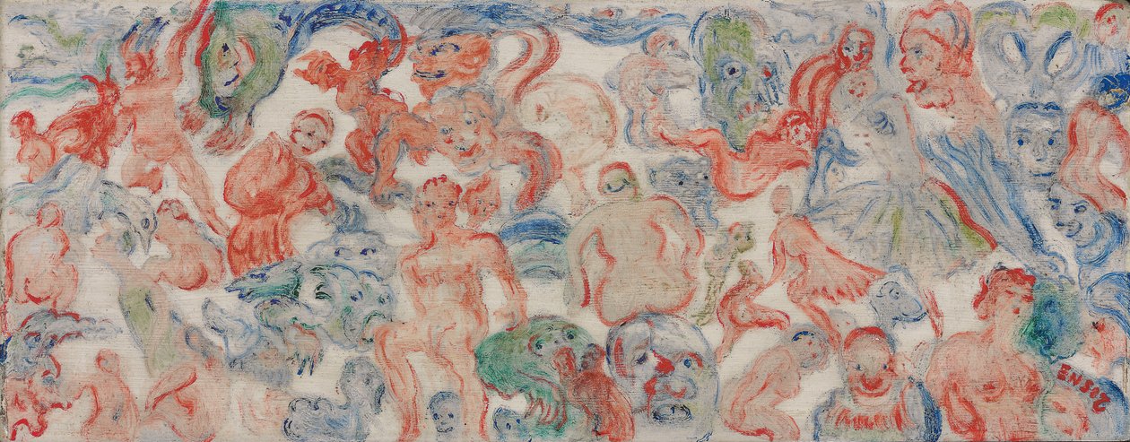 Nestvůry propletené nesešité, propletené (A) od James Ensor