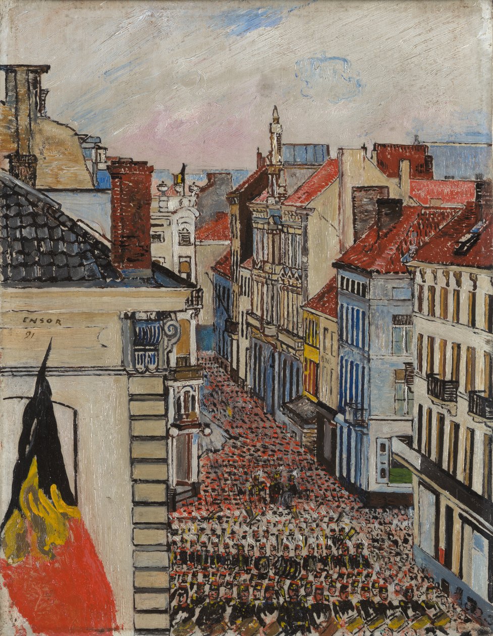 Hudba v ulici Vlaanderenstraat od James Ensor
