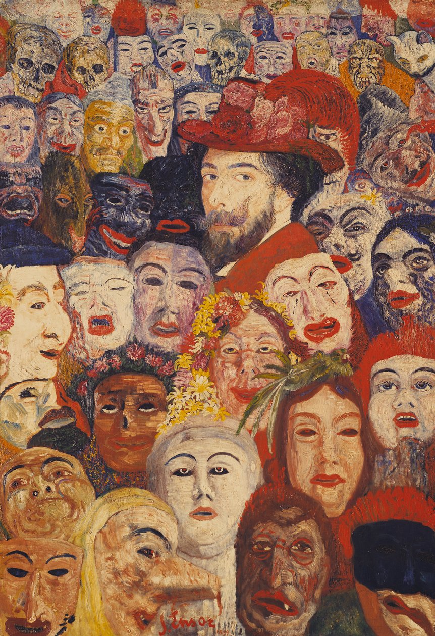 Můj portrét obklopený maskami od James Ensor
