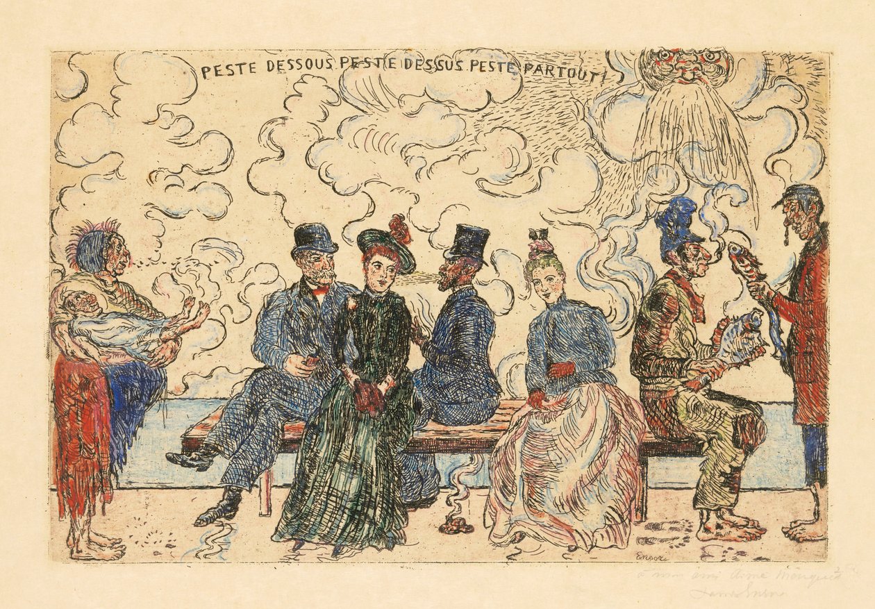 Mor dole, mor nahoře, mor všude (znečištění pod, znečištění nahoře, znečištění všude) od James Ensor