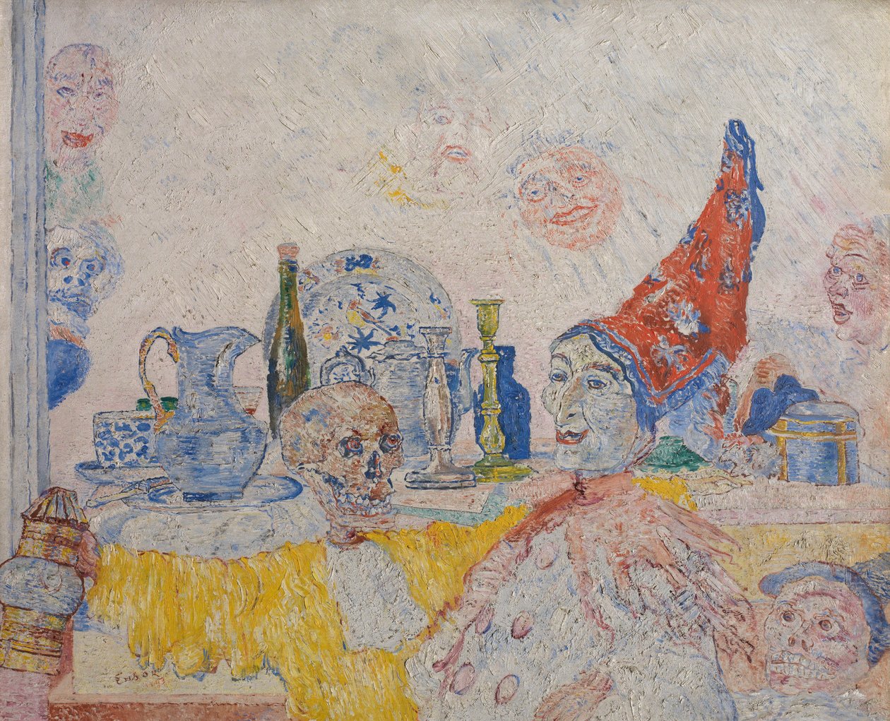 Pierrot kostlivec ve žluté tógě od James Ensor