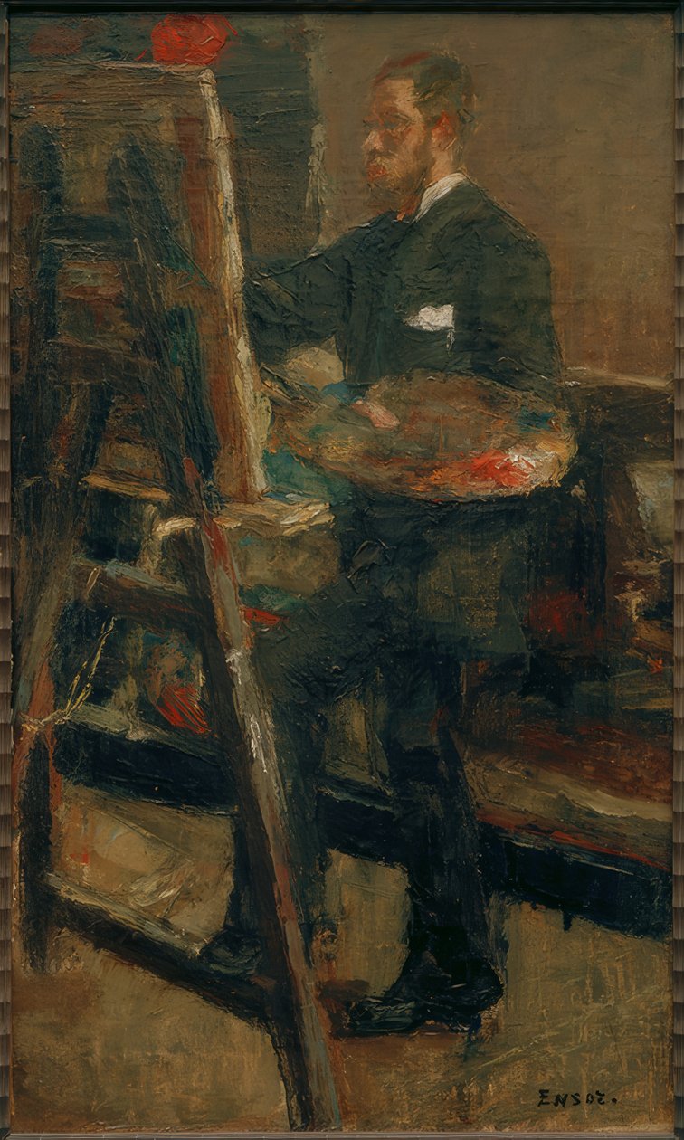 Portrét Willyho Finche u stojanu od James Sidney Ensor