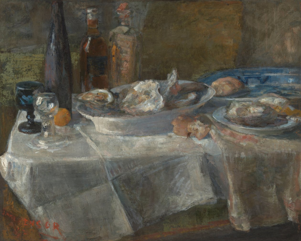 Zátiší s ústřicemi (studie světla) od James Ensor