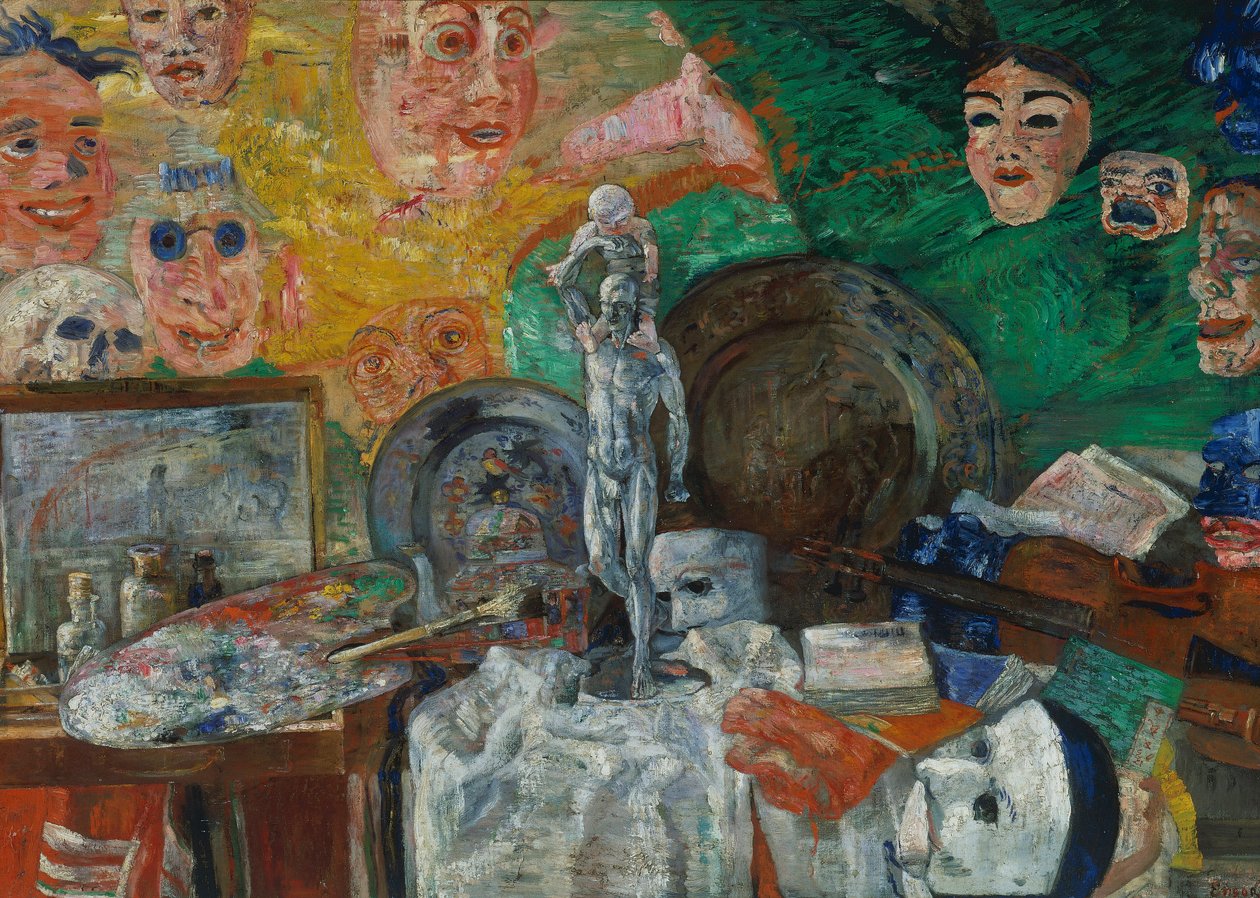 Zátiší v ateliéru nebo atributy umění od James Ensor