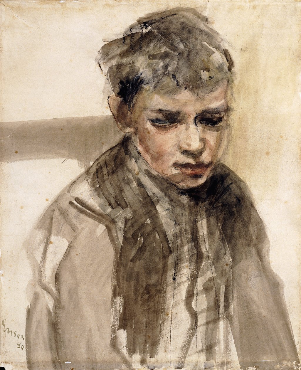 Studie mladého chlapce; Etude de Jeune Garcon od James Ensor