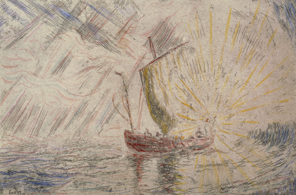 Kristus uklidňuje bouři od James Ensor