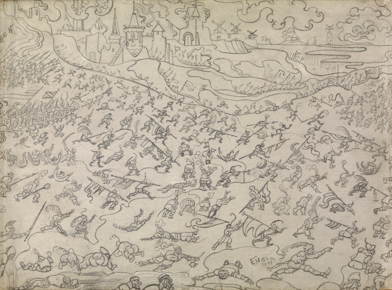 The Dissolute Mercenaries (tužka na papíře) od James Ensor