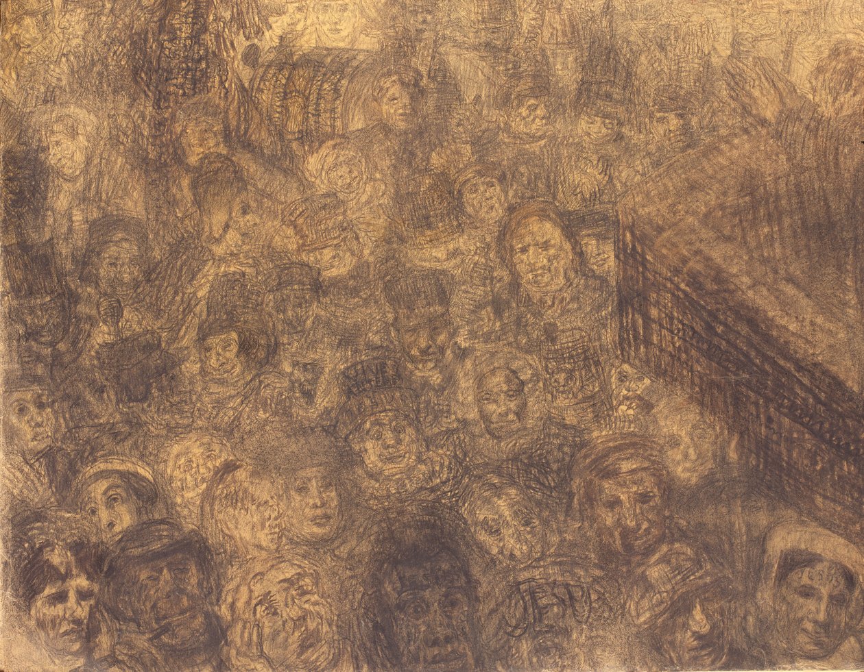 Živý a zářivý: Vjezd Krista do Jeruzaléma (conte) od James Ensor