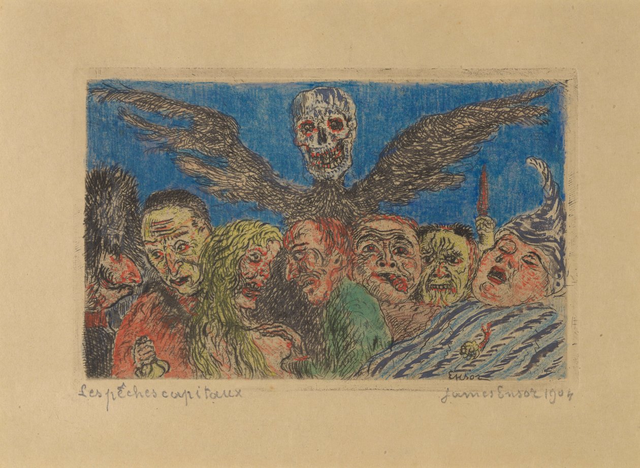 Smrtí ovládané smrtelné hříchy od James Ensor