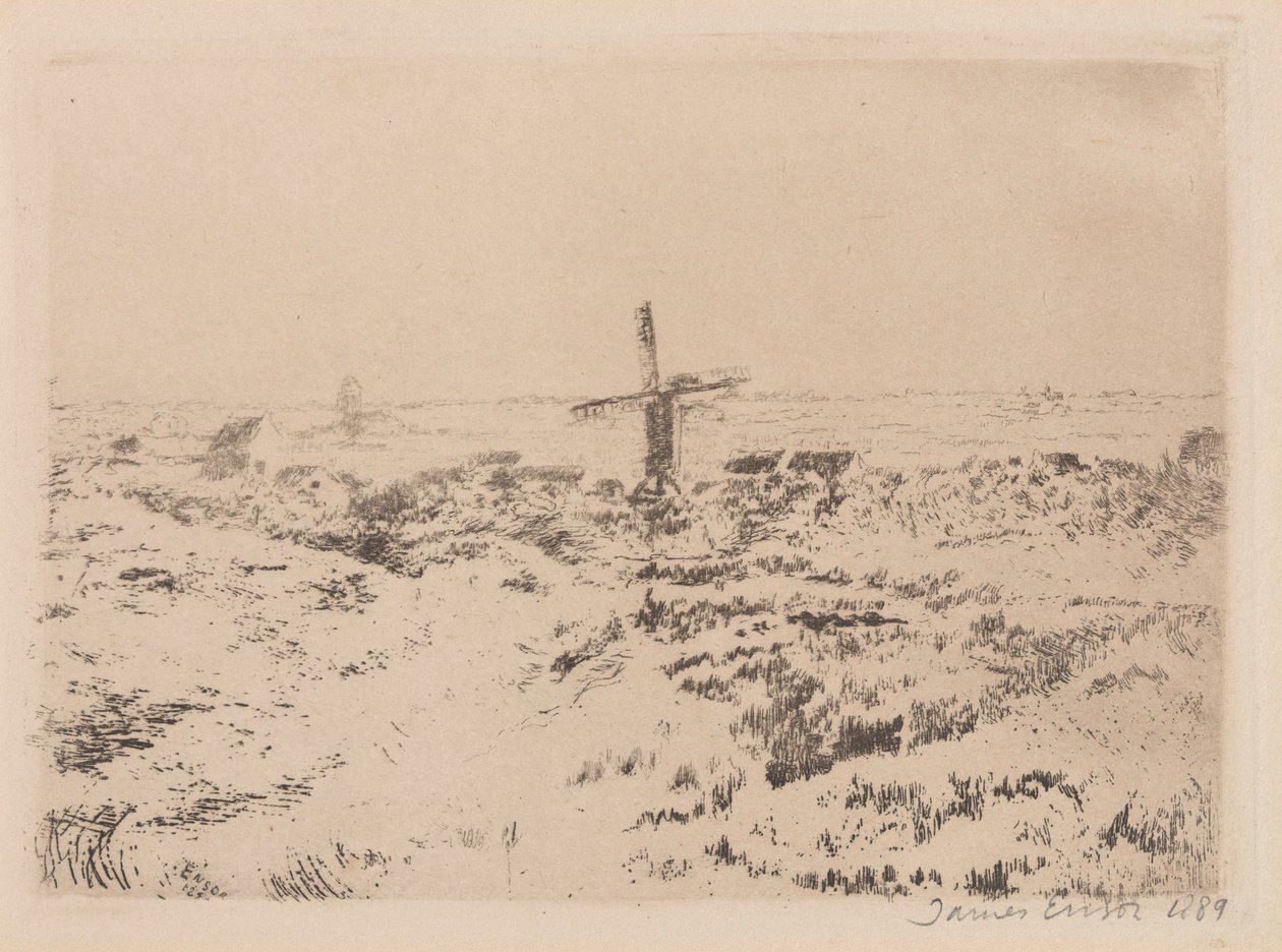 Větrný mlýn v Mariakerke od James Ensor