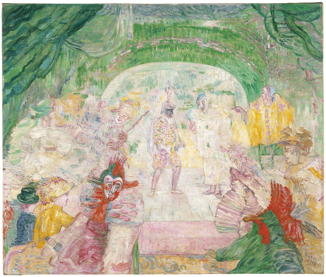 Divadlo masek, 1908 od James Ensor