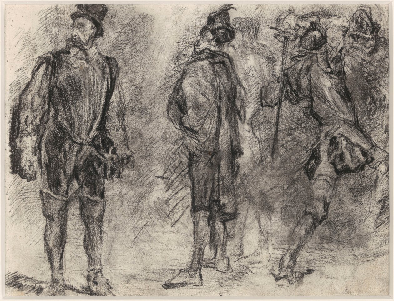 Tři španělští vojáci, z nichž jeden drží meč od James Ensor