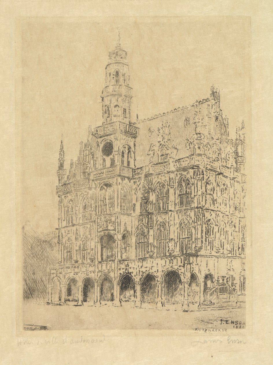 Radnice v Oudenaarde od James Ensor