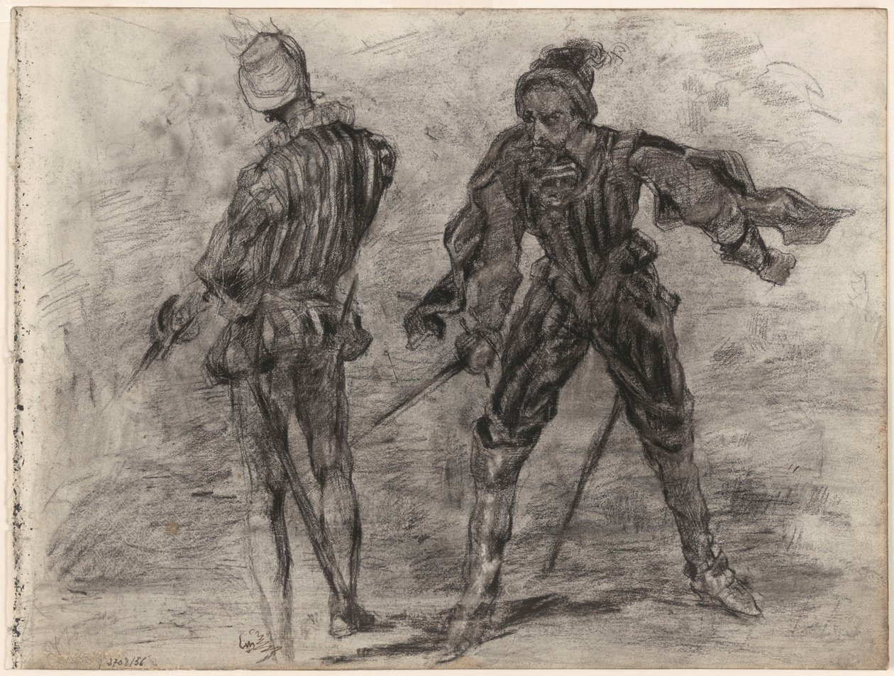 Dva španělští šlechtici s meči (pohled zepředu, pohled zezadu) od James Ensor