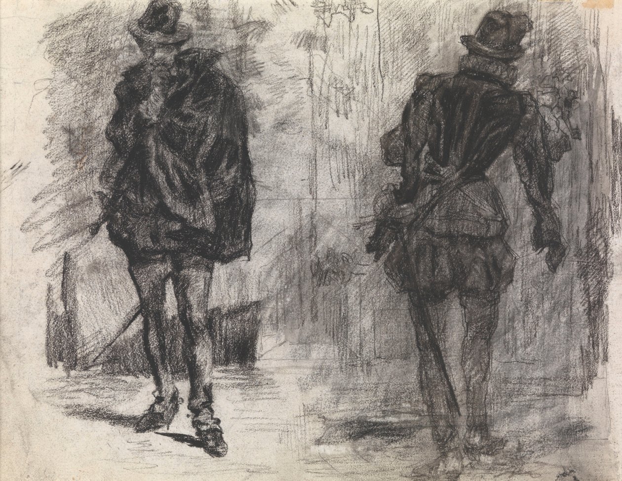 Dva španělští vojáci, jeden zobrazený zepředu, druhý zezadu od James Ensor