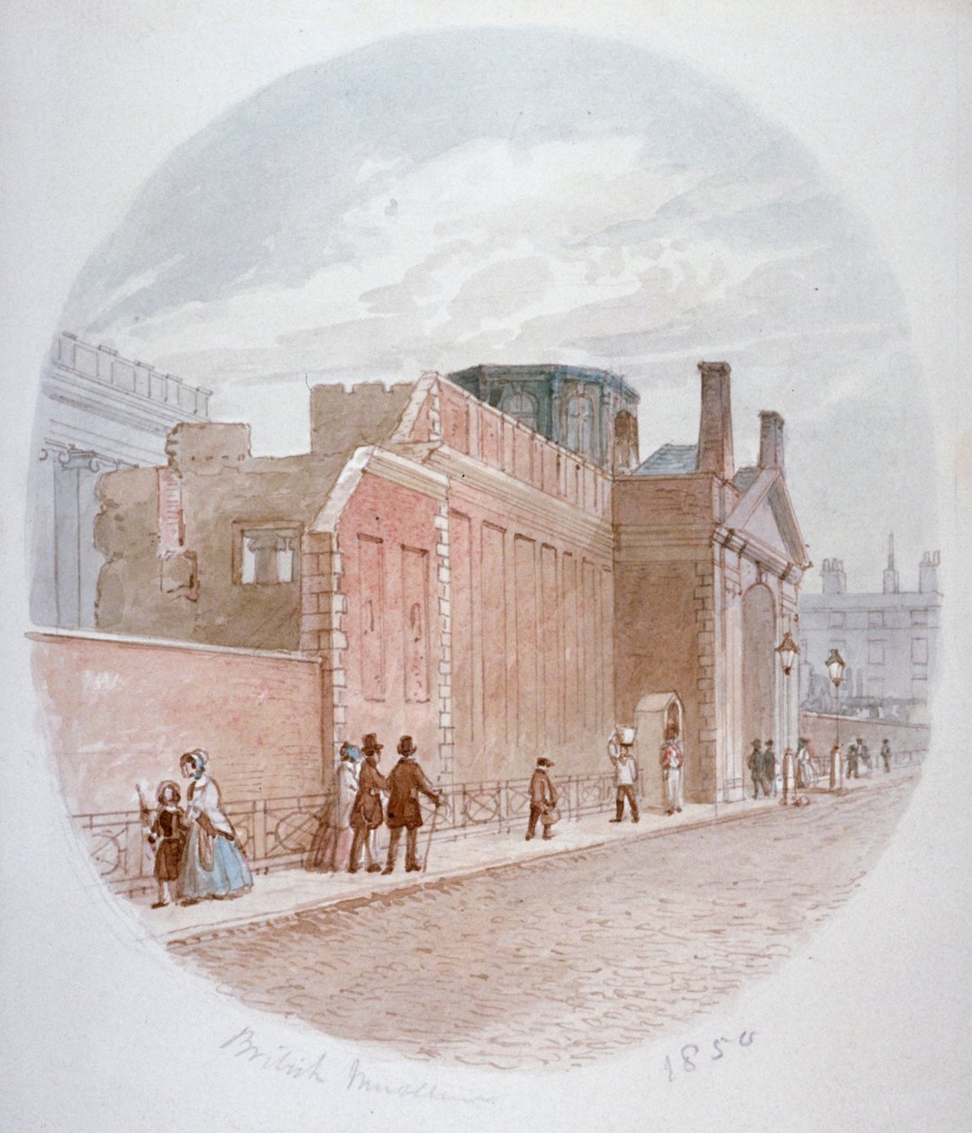 Část zdi starého Britského muzea, Bloomsbury, Londýn, 1850 od James Findlay
