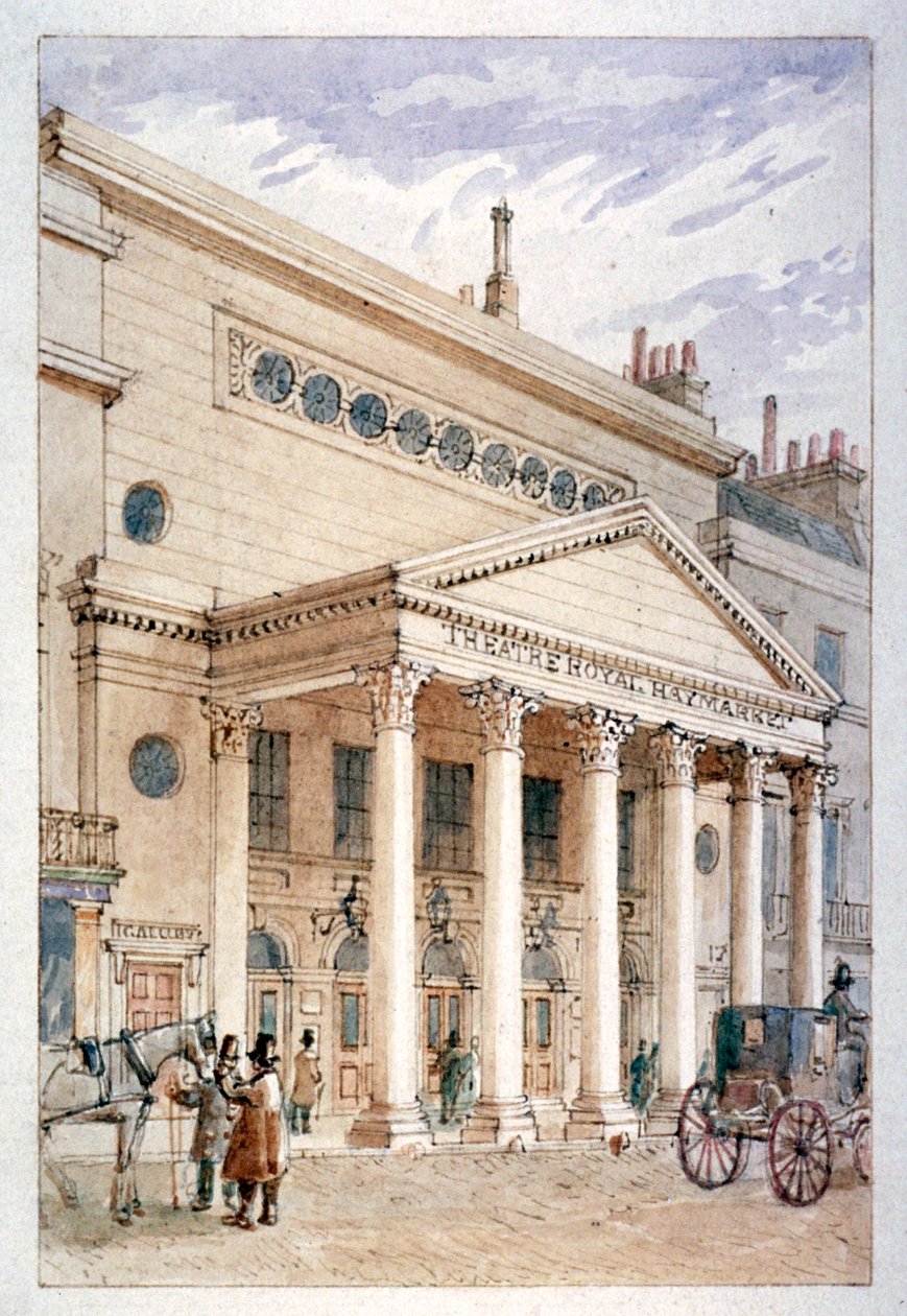 The Theatre Royal, Haymarket, Westminster, Londýn, c1840 od James Findlay