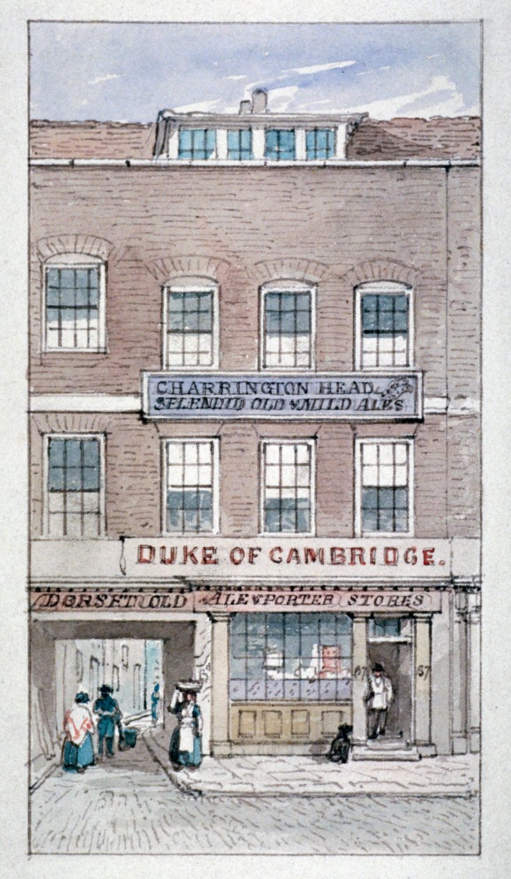 Pohled na tavernu vévody z Cambridge, Shoe Lane, City of London, c1840. od James Findlay