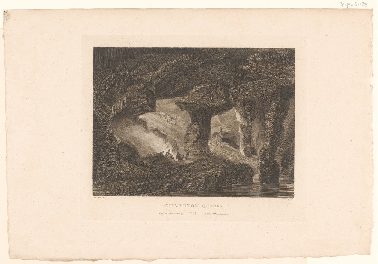 Pohled na Gilmerton Quarry, poblíž Edinburghu Gilmerton Quarry (název na objektu) od James Fittler