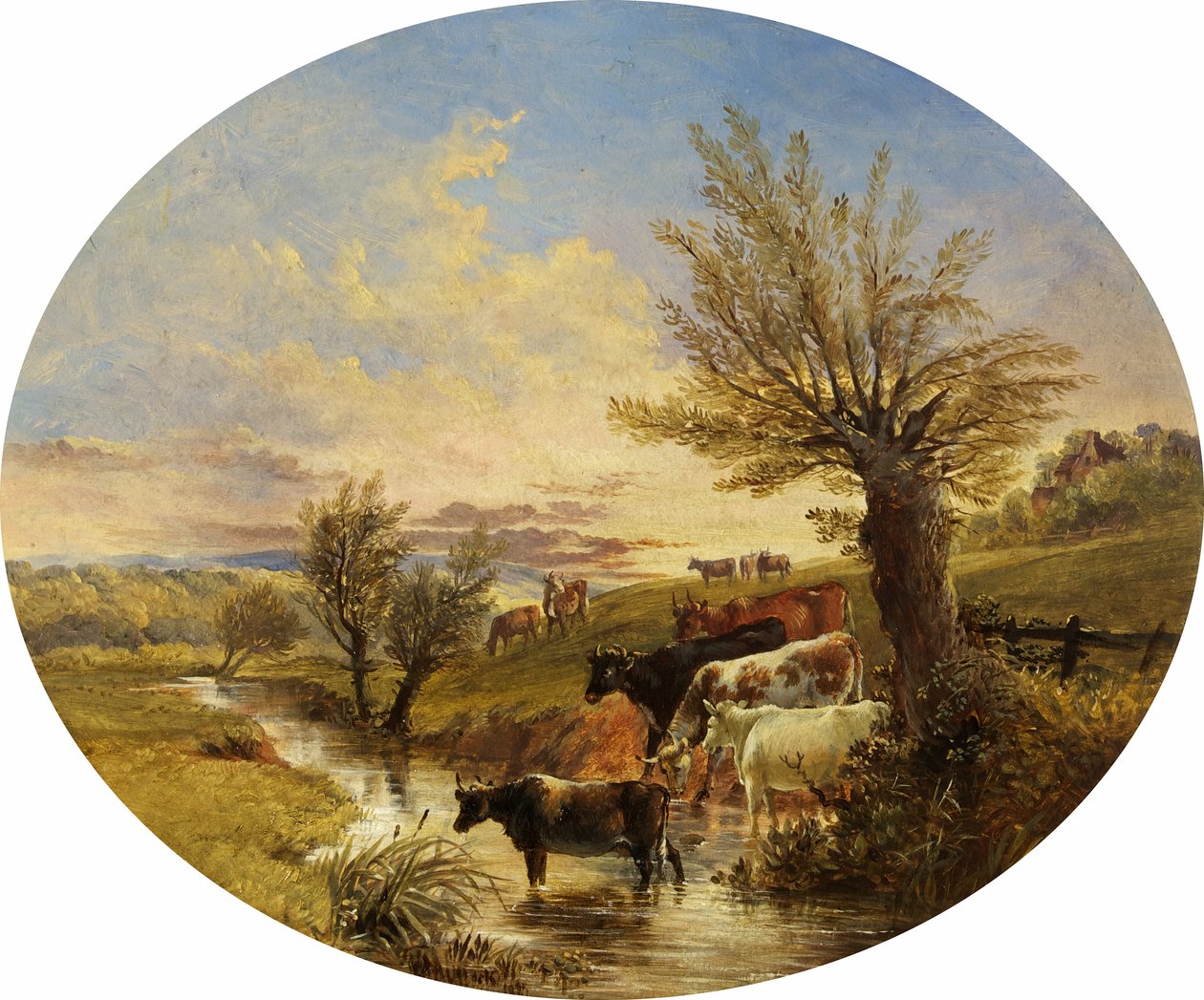 Krajina s potokem a dobytkem, 1888 od James Flewitt Mullock