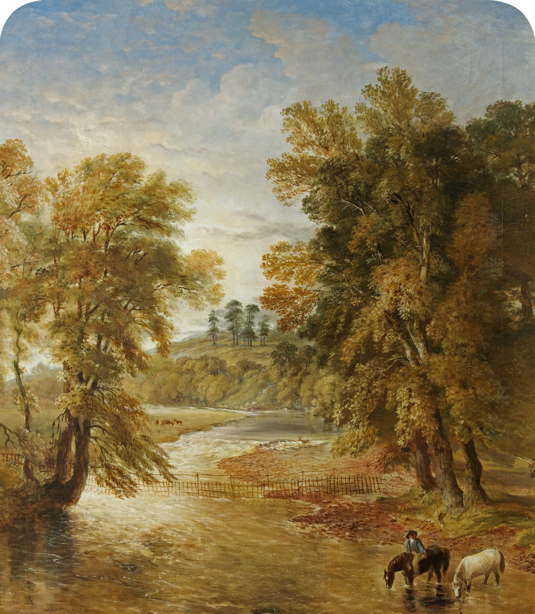 Tredegar Park z mostu Ebbw, 1883 od James Flewitt Mullock