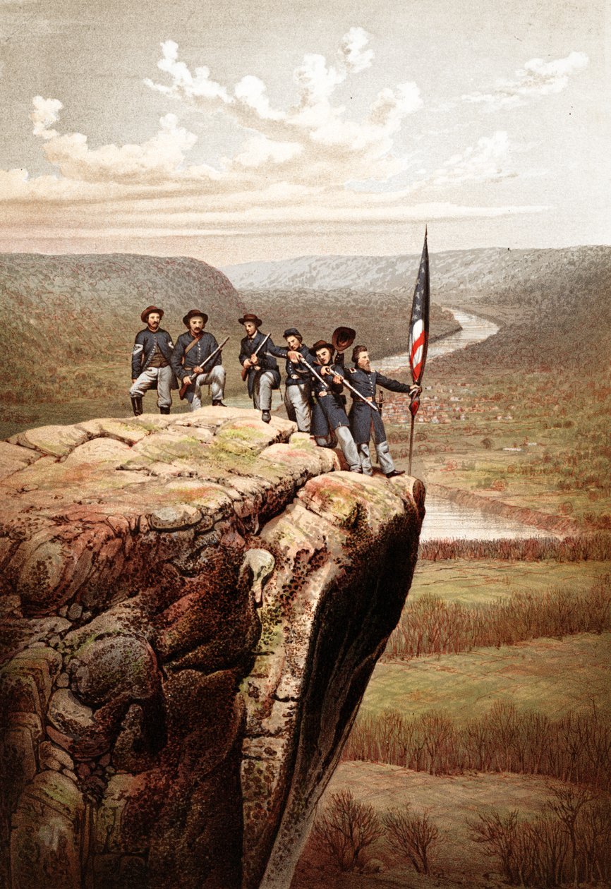 Union Soldiers na Lookout Mountain, Tennessee, hospoda. 1863 od James Fuller Queen