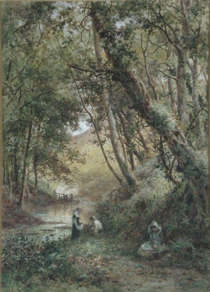 U proudu (akvarel na papíře) od James George Bingley
