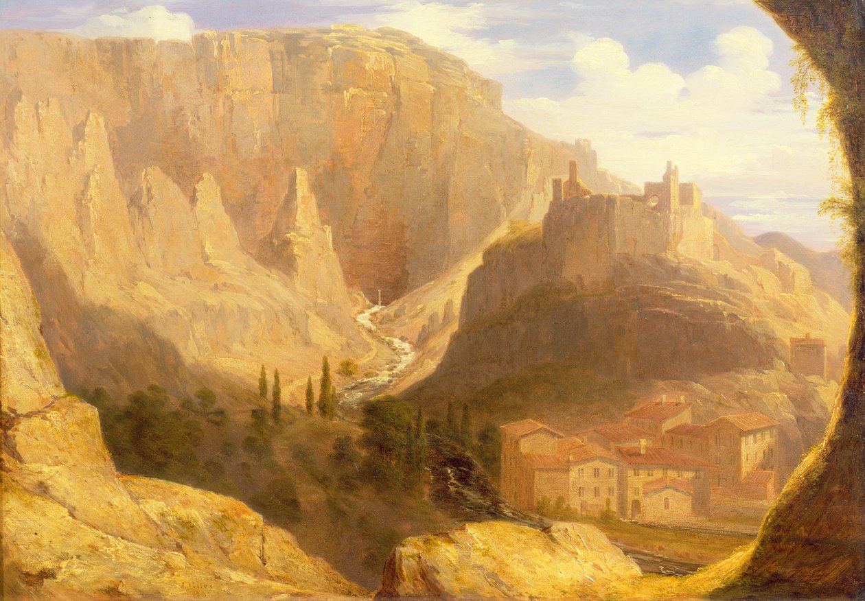 Hill Town v Itálii, 1831 od James Giles