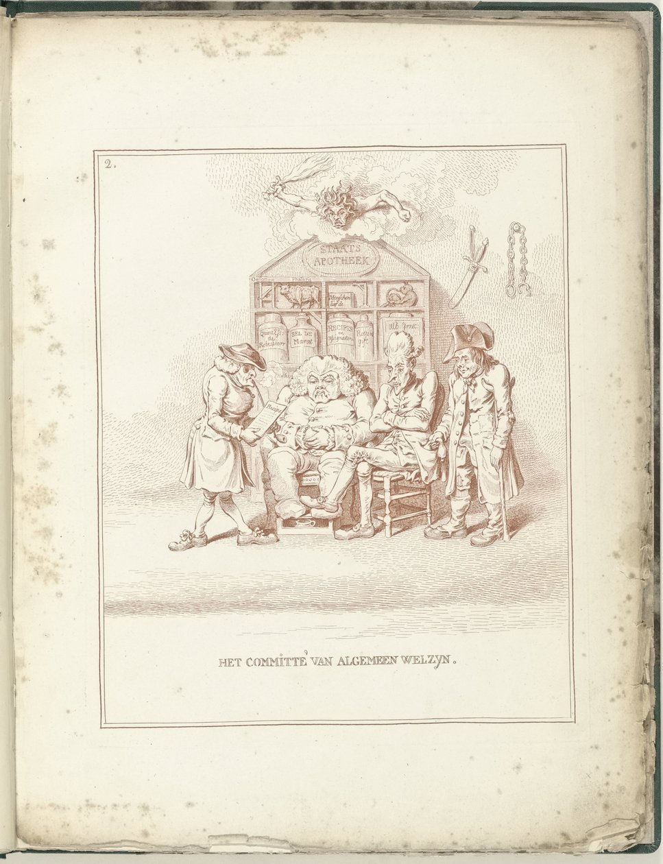 Výbor pro všeobecné blaho, 1795 Výbor generála Welzyna (název na objektu) Hollandia Regenerata (název série) od James Gillray (possibly)