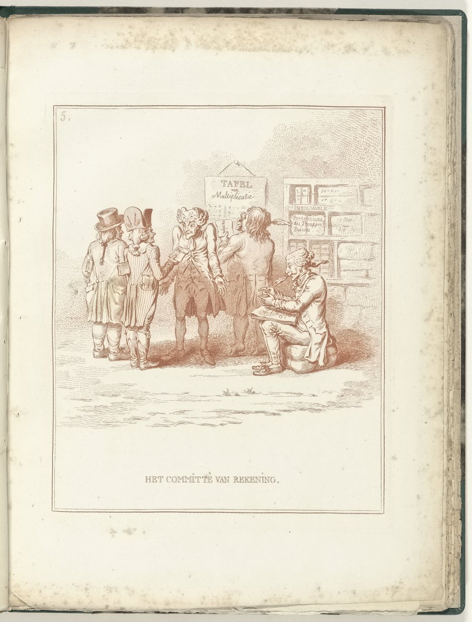 Účetní výbor, 1795 Účetní výbor (název o objektu) Hollandia Regenerata (název série) od James Gillray (possibly)
