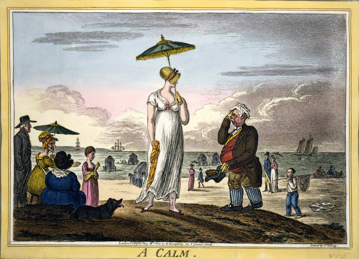Klid, hospoda. H Humphrey, Londýn, 1810 (ručně kolorovaná rytina) od James Gillray