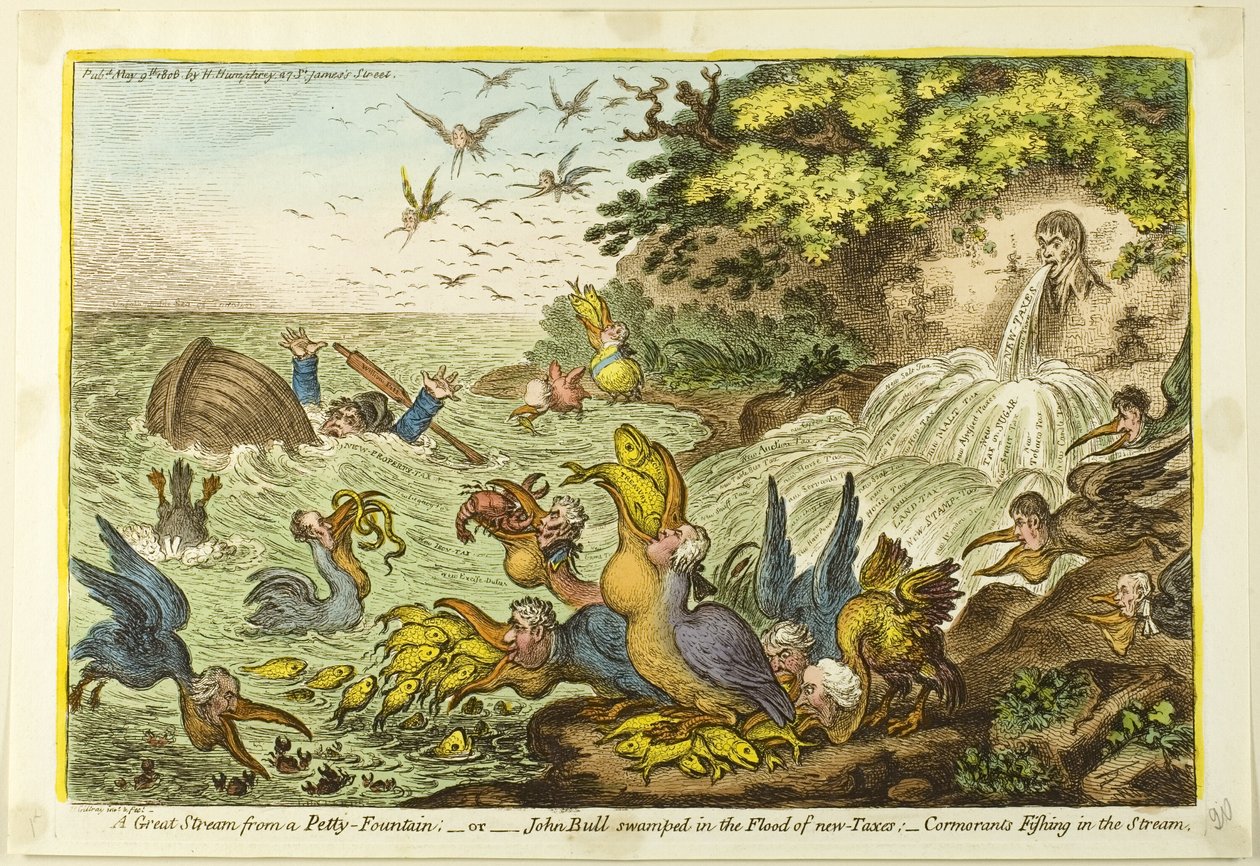 Velký proud z krásné fontány od James Gillray