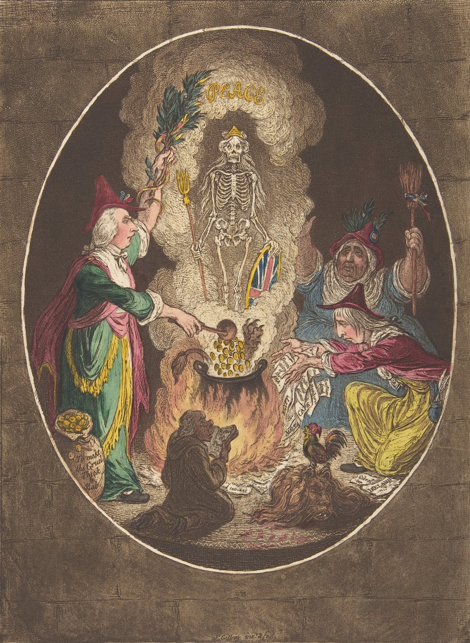 A Phantasmagoria,—Scene-Conjuring-Up an Armed-Skeleton, 5. ledna 1803, 5. ledna 1803. od James Gillray