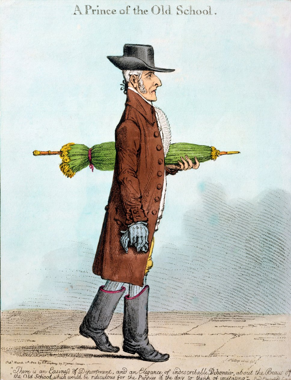 Princ staré školy, vydala Hannah Humphrey v roce 1800 (ručně kolorovaný lept) od James Gillray