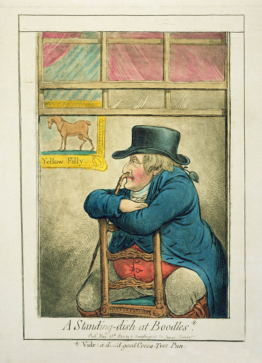 A Standing-dish at Boodles, publikovala Hannah Humphrey, 1800 od James Gillray