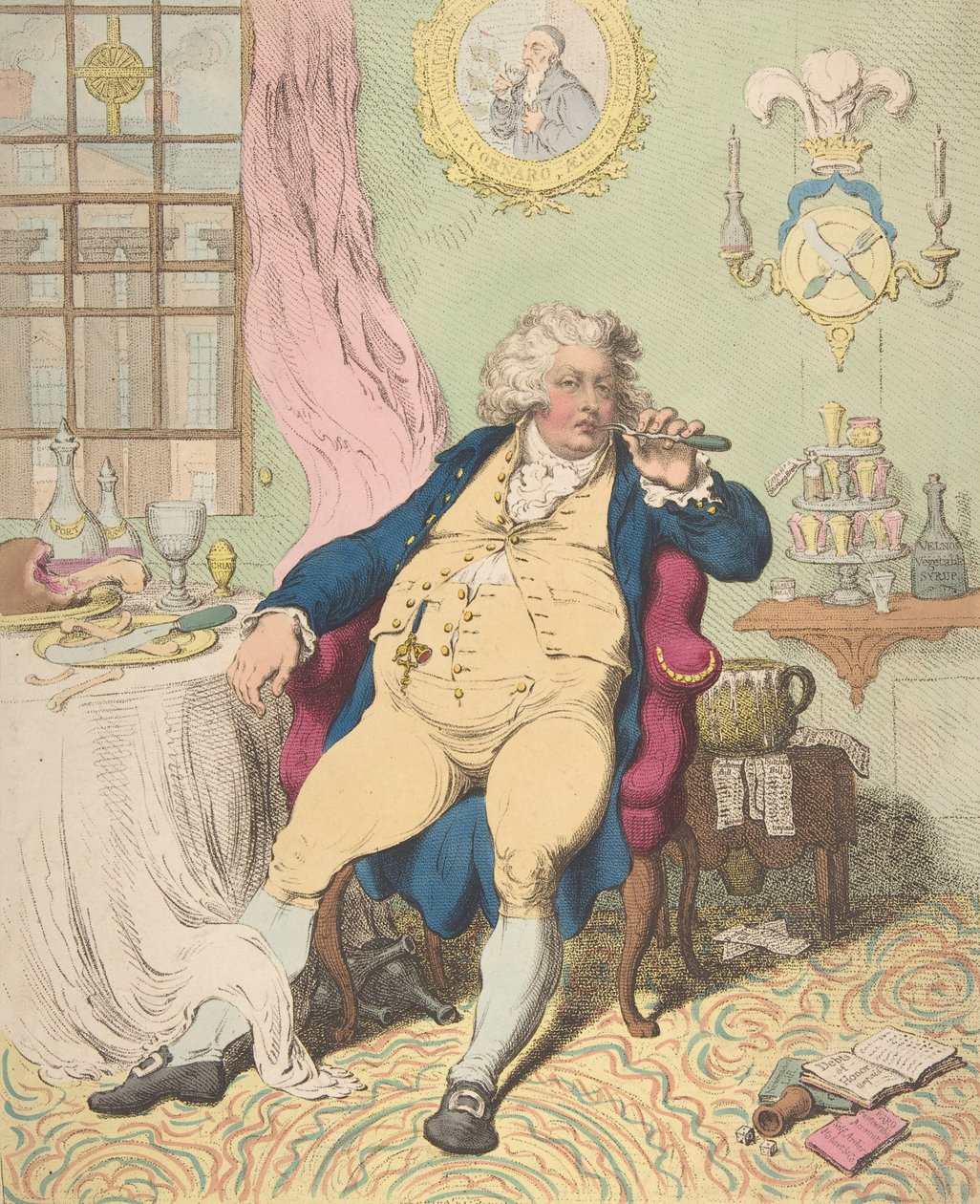 Voluptuary Under the Horrors of Digestion, 2. července 1792, 2. července 1792. od James Gillray