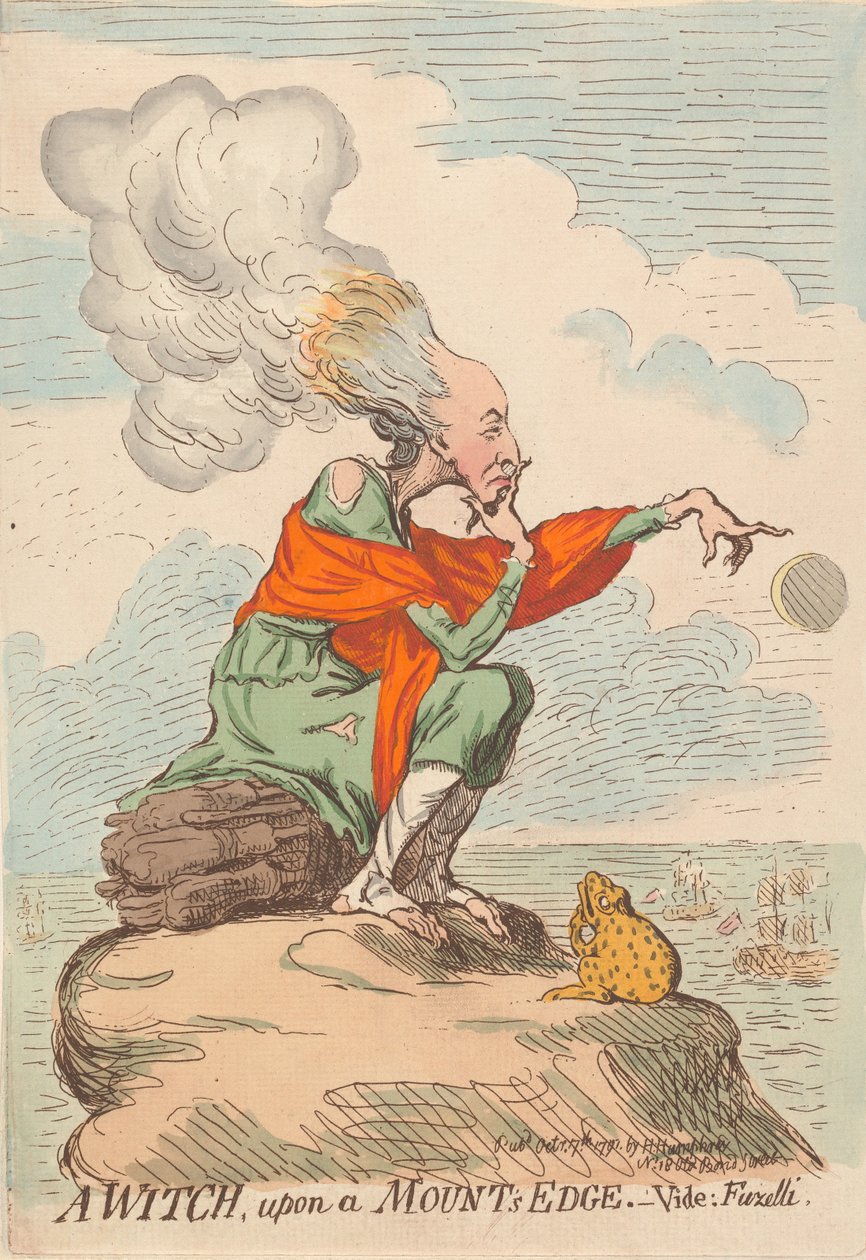 Čarodějnice na okraji hory - Viz: Fuseli od James Gillray