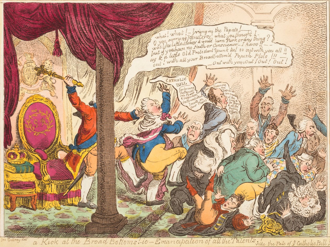Kopanec do širokého dna!-tj.-Emancipace všech talentů! od James Gillray