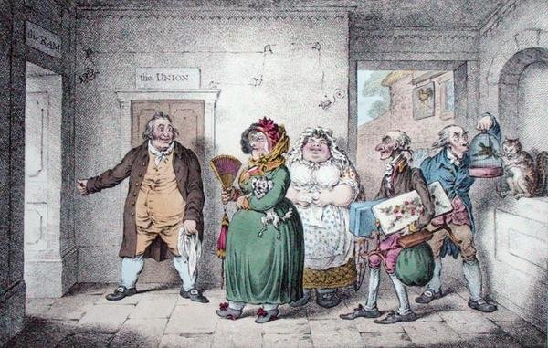 An Old Maid on a Journey, navržený Brownlow Northem, publikoval Hannah Humphrey od James Gillray