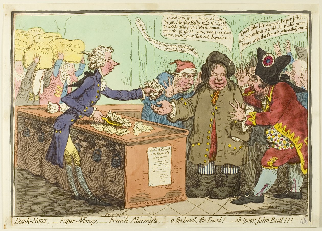 Bankovky, papírové peníze od James Gillray