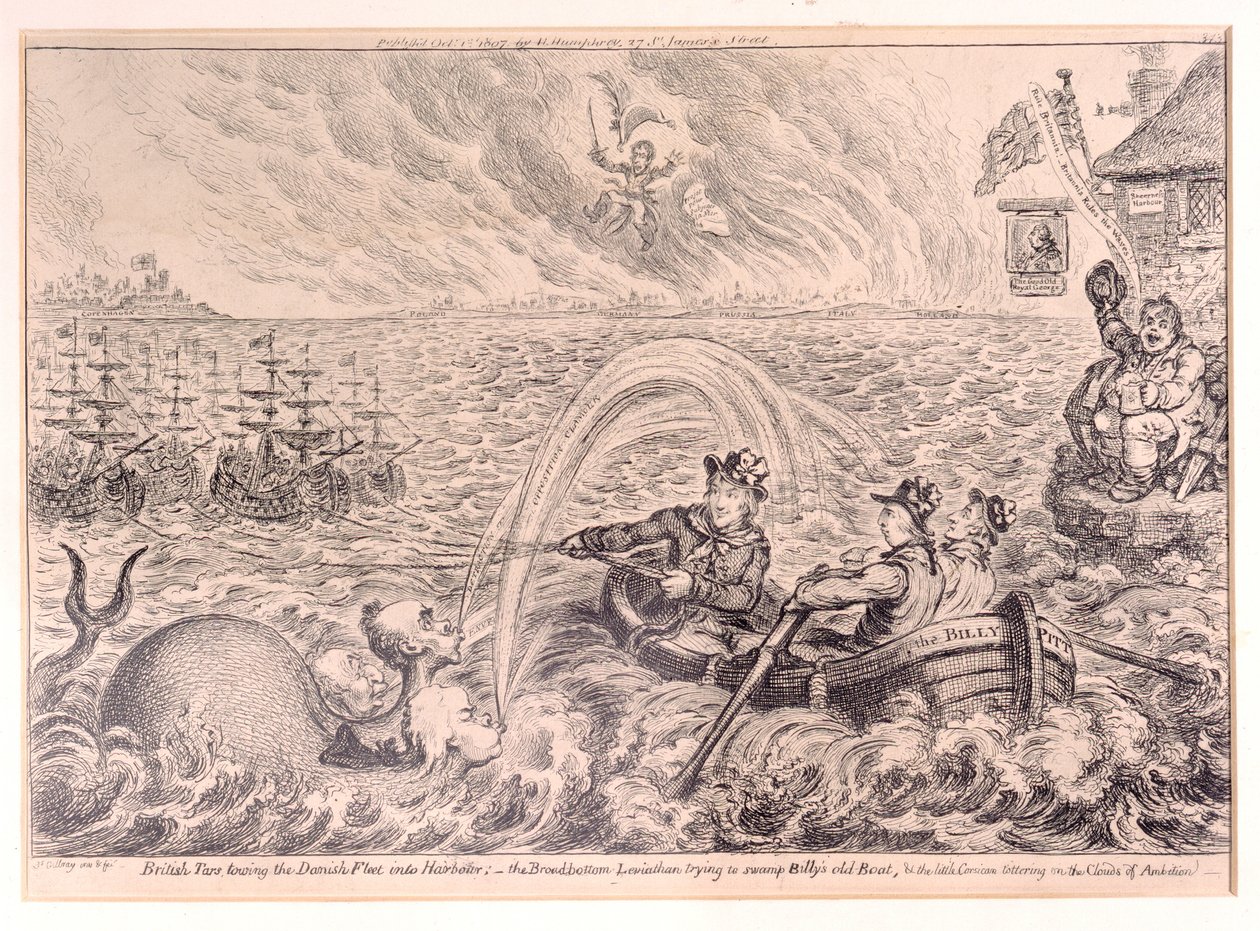 British Tars Tažení dánské flotily do přístavu, 1807 od James Gillray